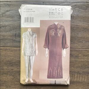 VOGUE PATTERNS 7204 Marcy Tilton Wearable Art Pattern Dress Tunic Pants Sz 12-16